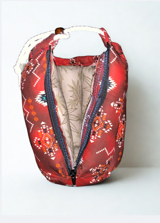 14” Rust & Teal Geometric Bong/Pillow Bag