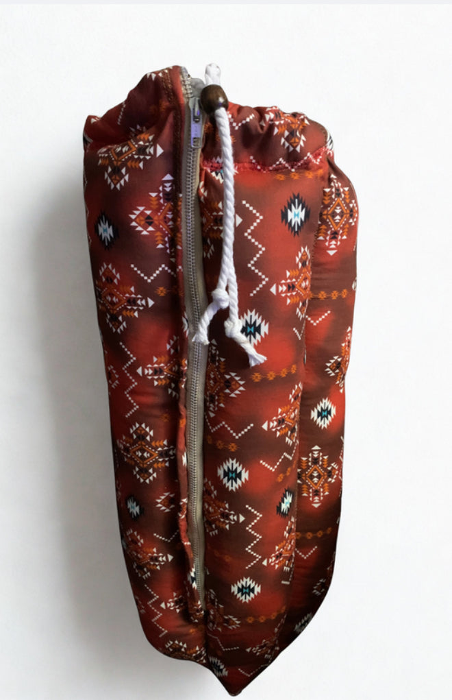 24” Rust & Teal Geometric Bong/Pillow Bag