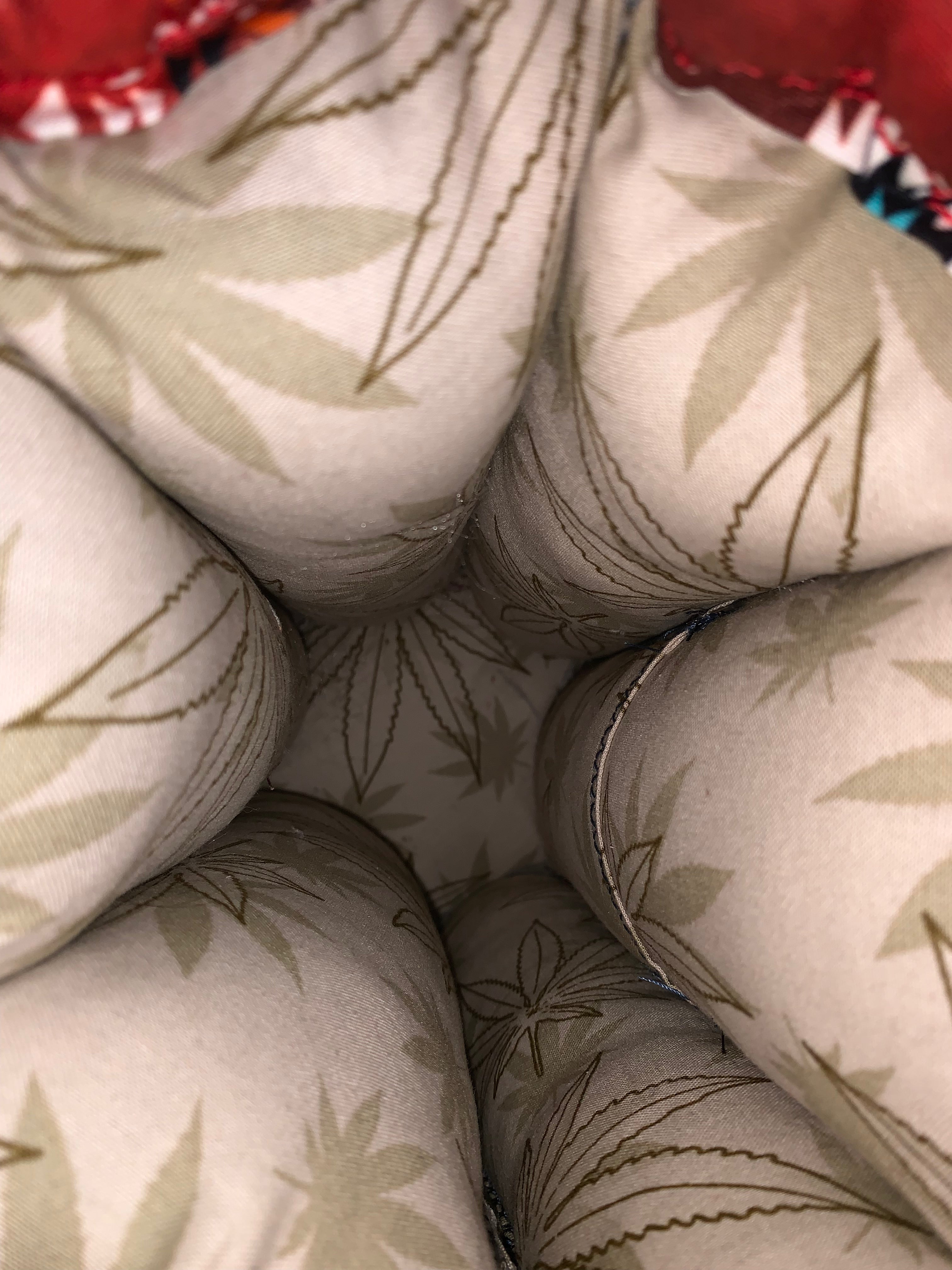 14” Rust & Teal Geometric Bong/Pillow Bag